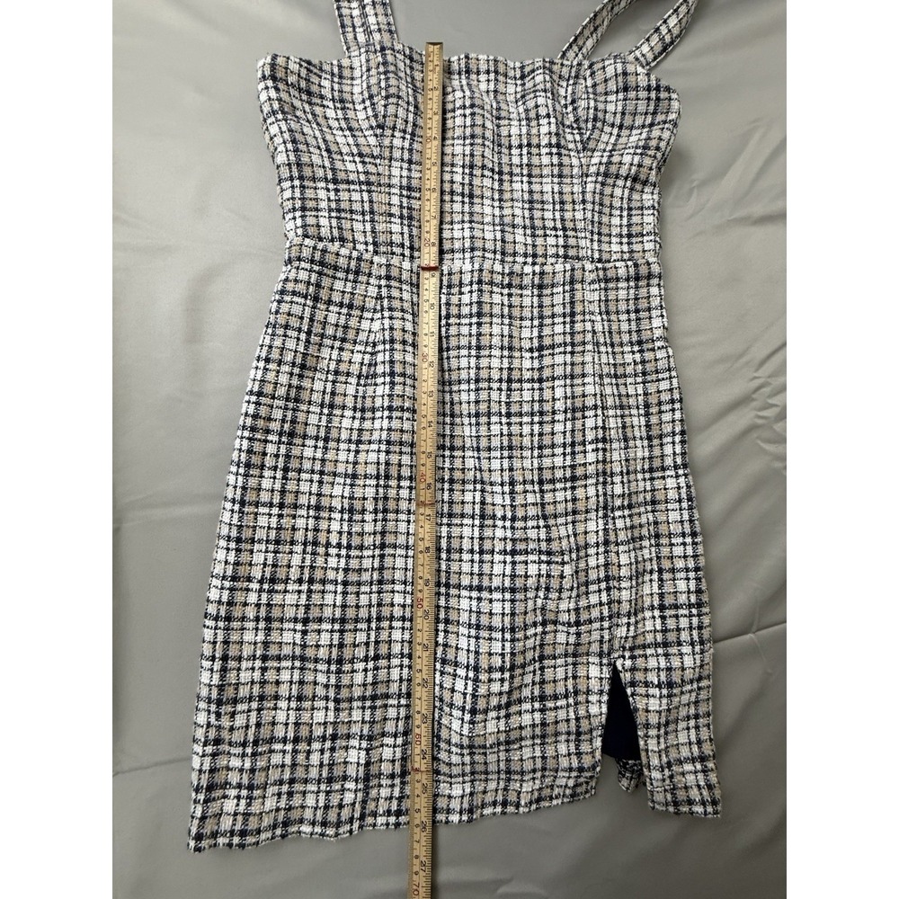 Abercrombie Tweed Mini Dress Small Plaid Preppy Old Money Quiet Luxury - Picture 14 of 16